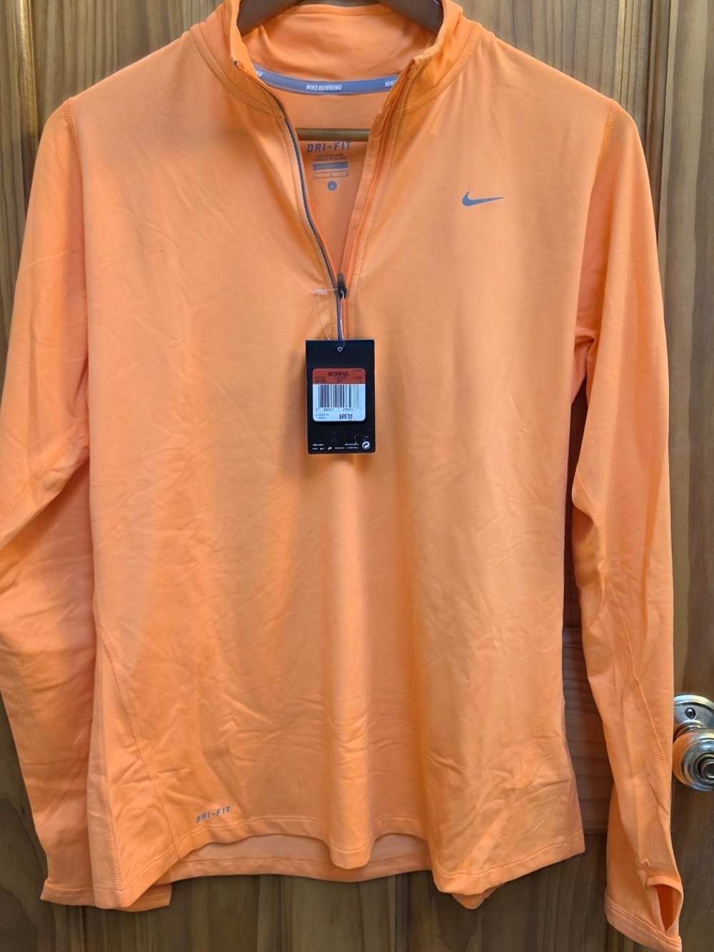Nike Orange Long-Sleeve Dri-FIT Quarter-Zip Pullover